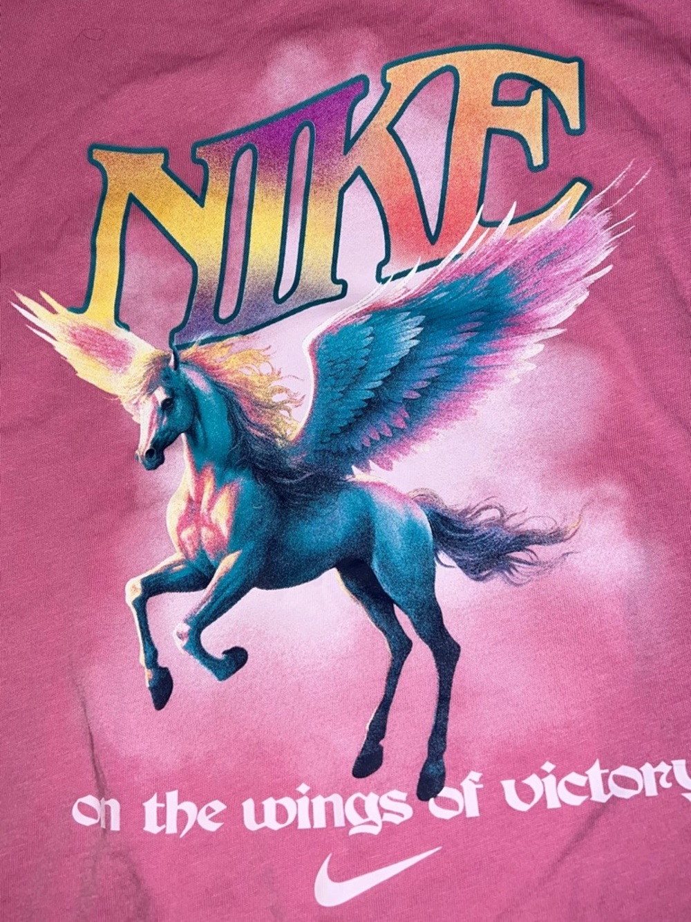 Nike Kids' Magenta Short-Sleeve Tee with Pegasus Graphic